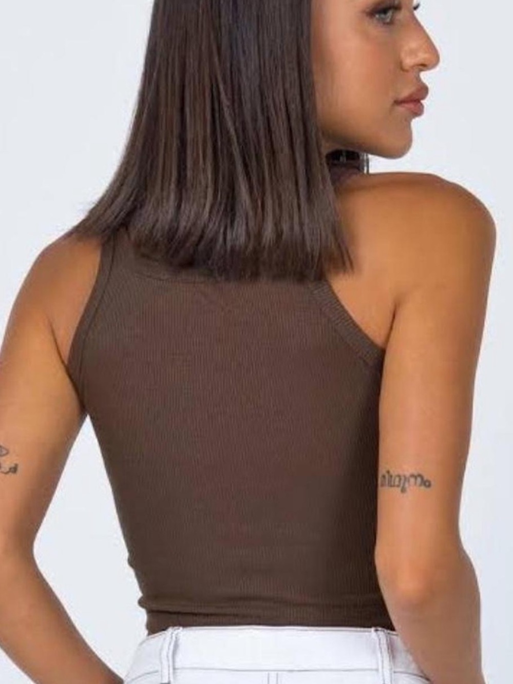 Princess Polly Ribbed Cropped Tank, Size S - Picture 2 of 6